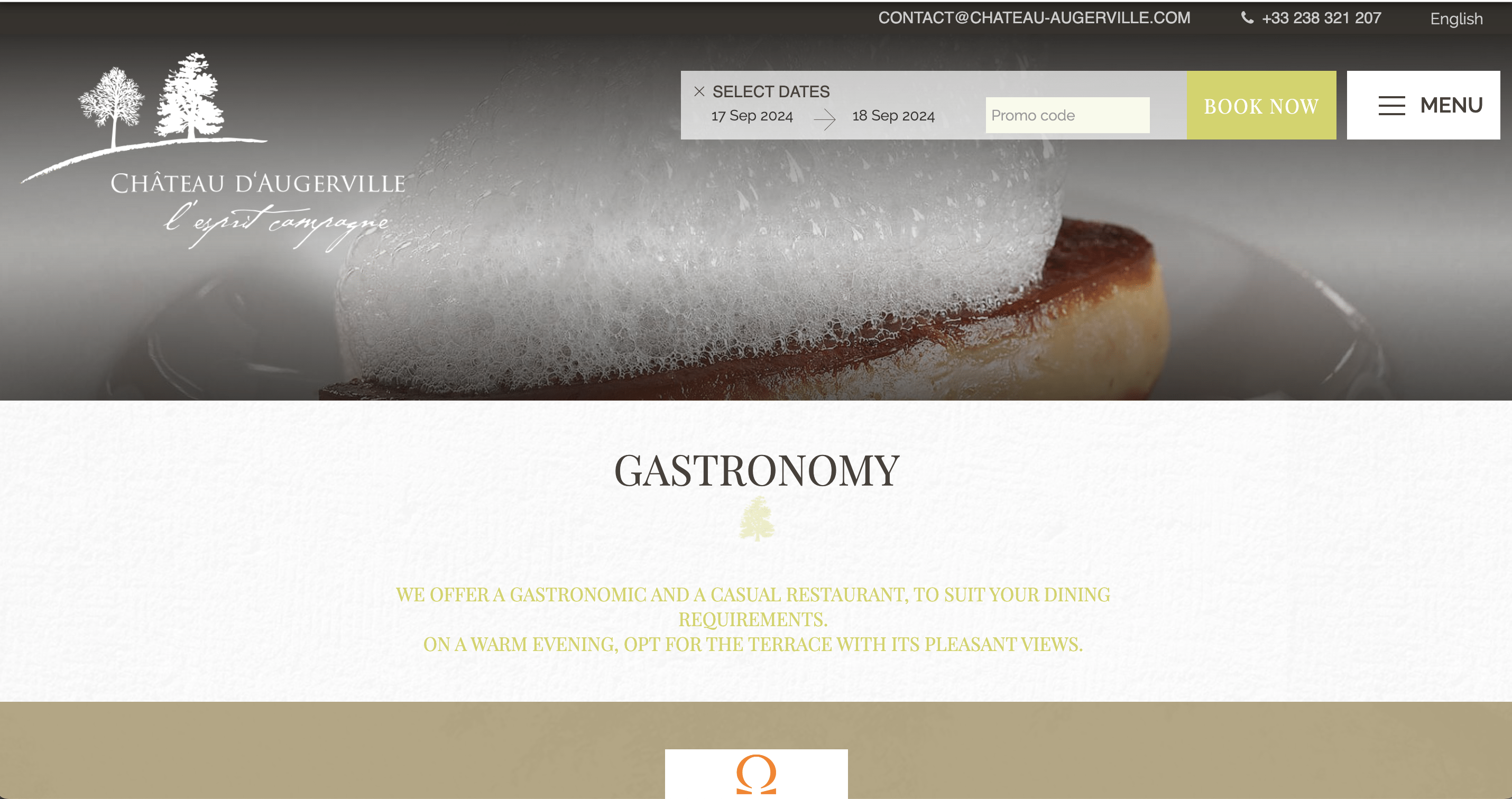 After redesign of Château d'Augerville website with modern booking features