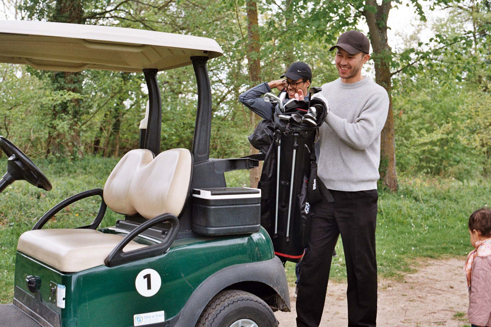 Two golfers enjoying a game on the course at Château d'Augerville