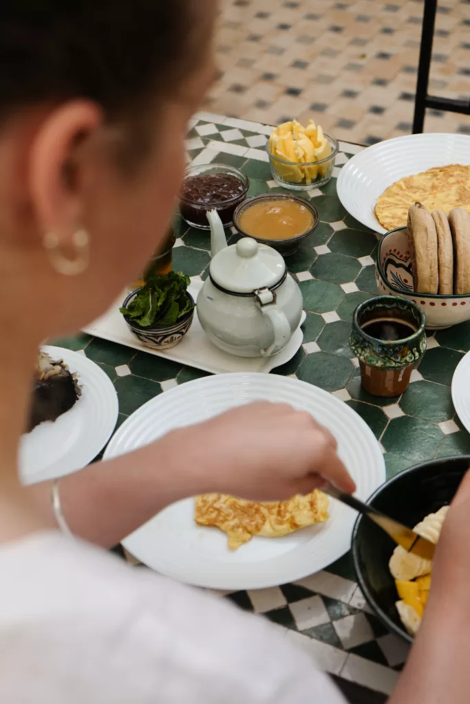 Breakfast at Dar Omnia boutique hotel in Essaouira Morocco