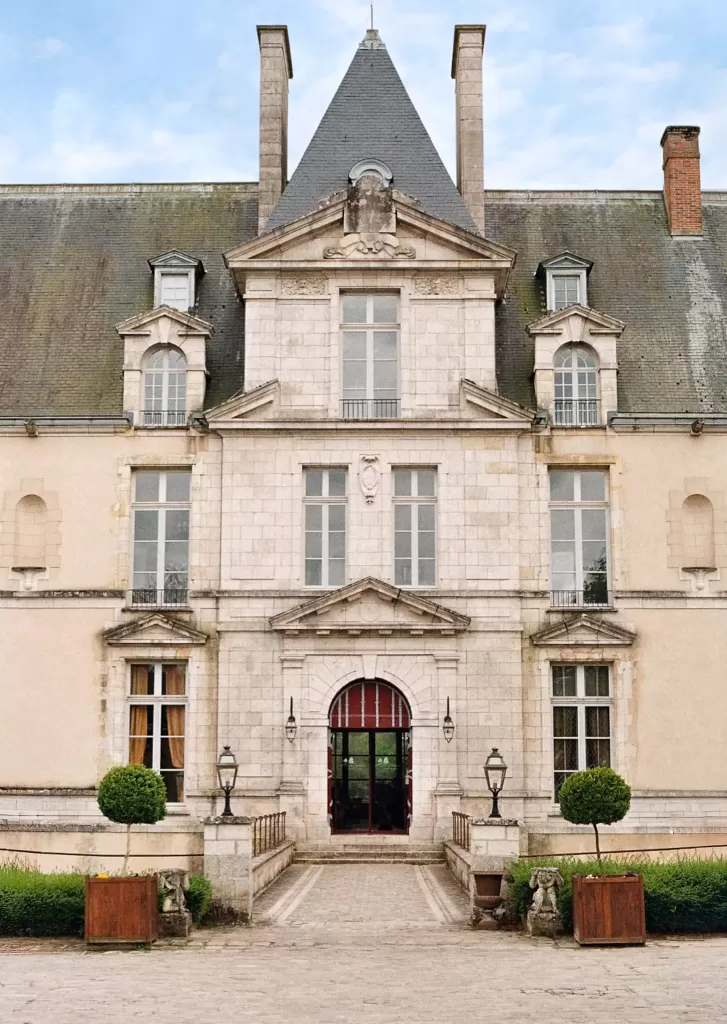 Château d’Augerville façade architecture in France, hotel photography
